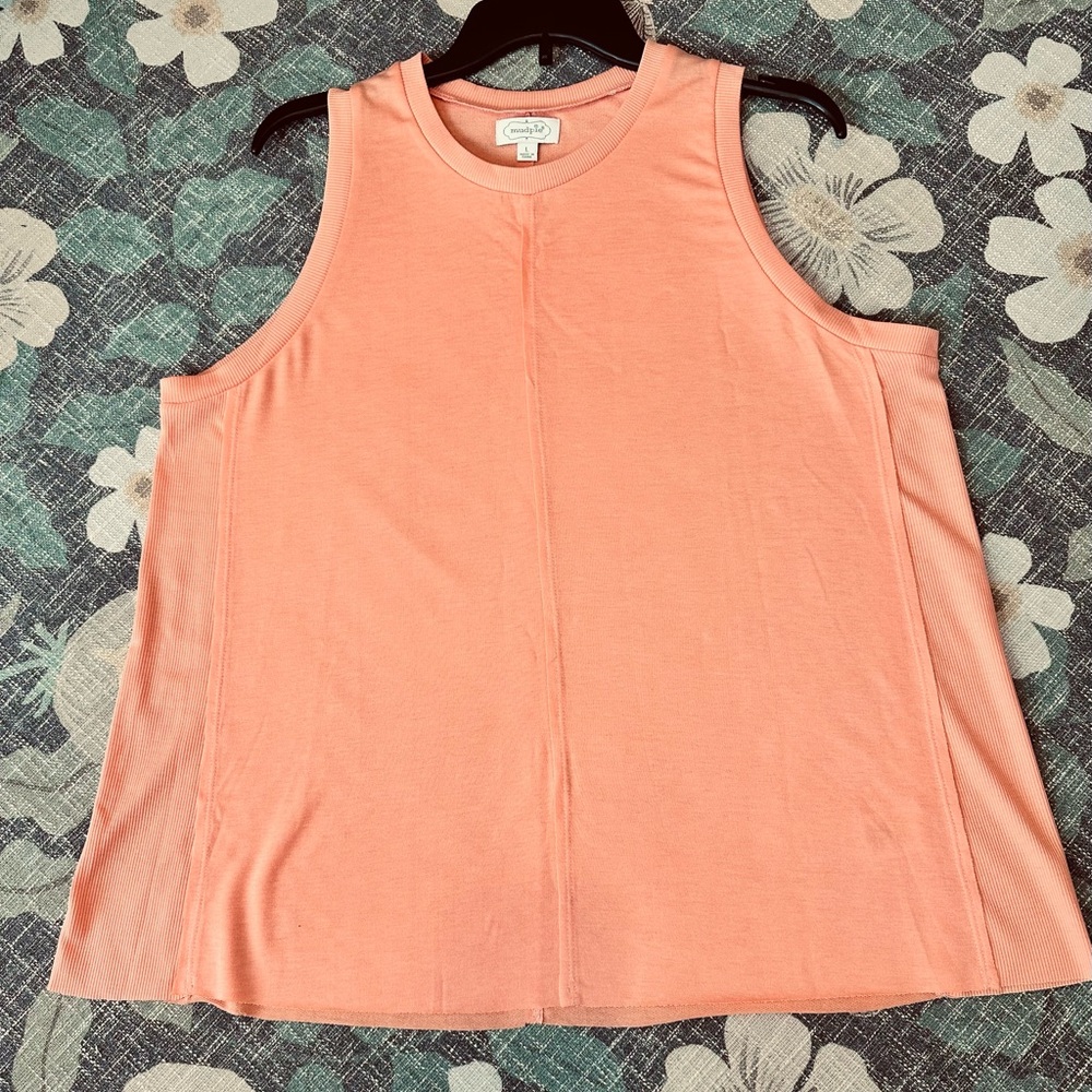 Mud Pie Peach Scoop Neck Tank